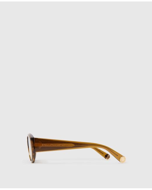 Stella McCartney Natural Logo Oval Sunglasses