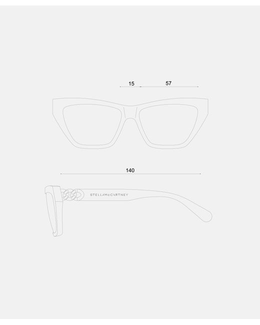 Stella McCartney Multicolor Exaggerated Cat-Eye Sunglasses, One Size