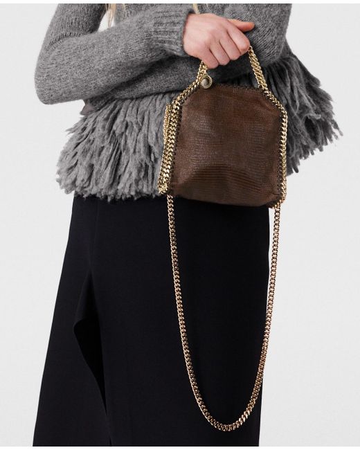 Stella McCartney Brown Falabella Scale-Embossed Tiny Tote Bag