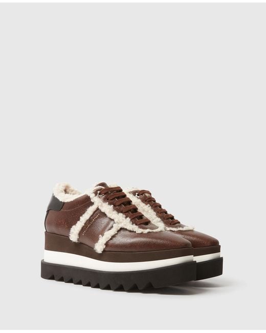 Stella McCartney Brown Vegan Plush-lined Sneak-elyse
