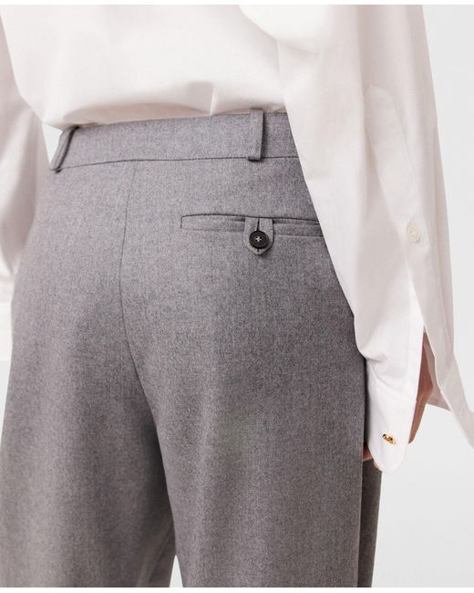 Stella McCartney Gray Pleated High-rise Wool Trousers