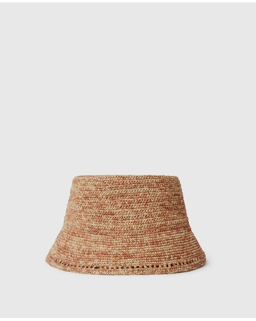 Stella McCartney Natural Logo Raffia Bucket Hat