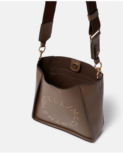 Stella McCartney Brown Logo Crossbody Bag, , Chocolate