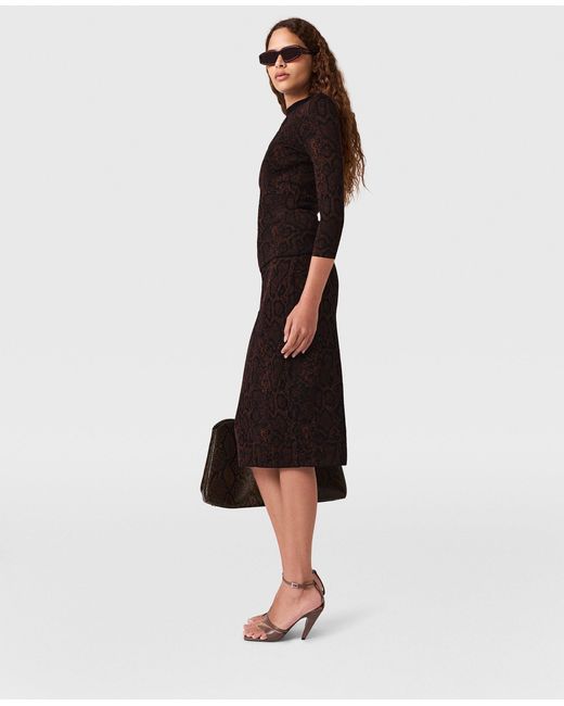 Stella McCartney White Snake Print Knit Midi Skirt
