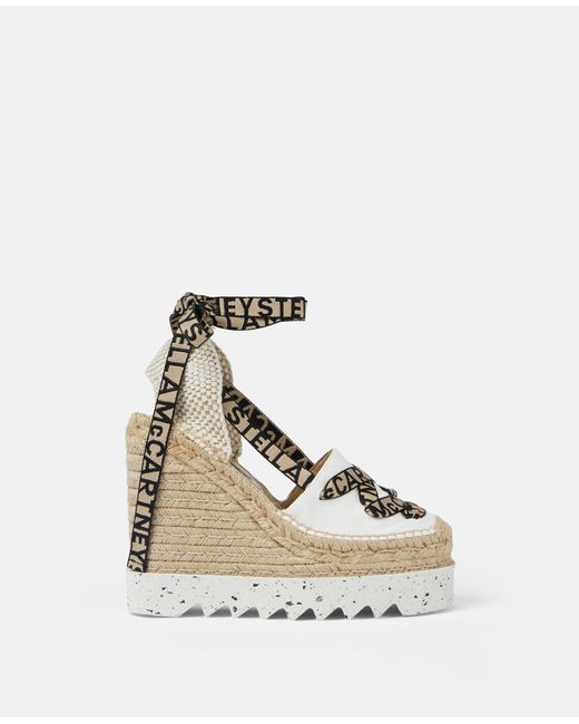 Stella McCartney White Gaia Platform Espadrille Wedges
