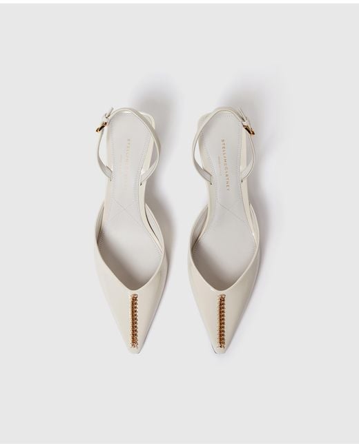 Stella McCartney White Elsa Patent Slingbacks