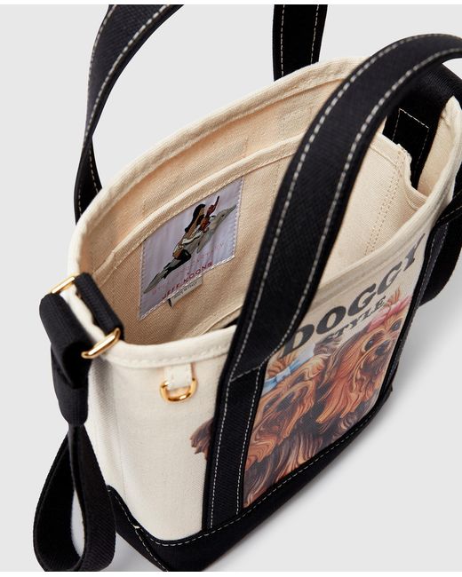Stella McCartney Black Jeff Koons Doggy Style Crossbody Tote Bag