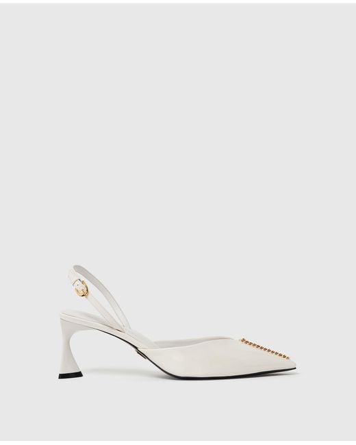 Stella McCartney White Elsa Patent Slingbacks