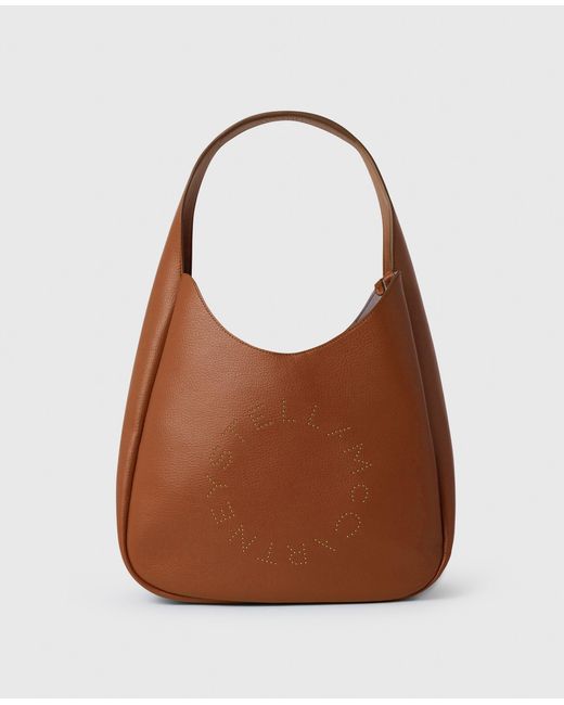 Stella McCartney Brown Logo Slouchy Medium Hobo Bag, One Size