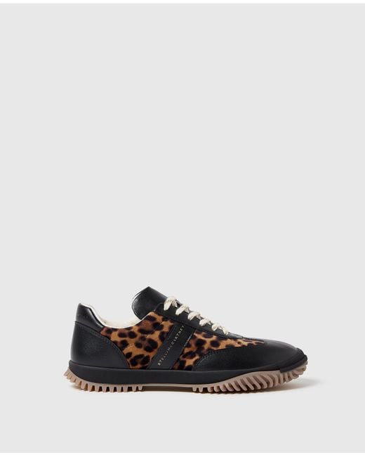 Stella McCartney White Leopard Velvet Sneakers
