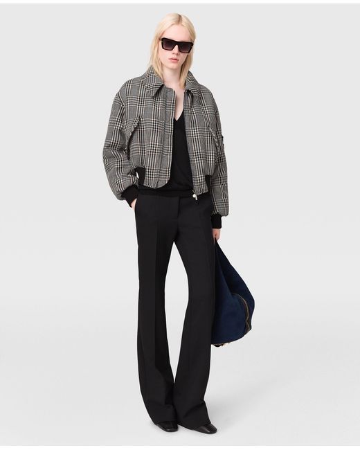 Stella McCartney Black Plush-trimmed Bomber Jacket