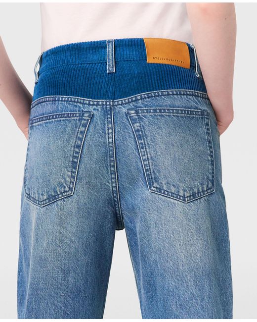 Stella McCartney Blue Corduroy Panel Slim-leg Jeans