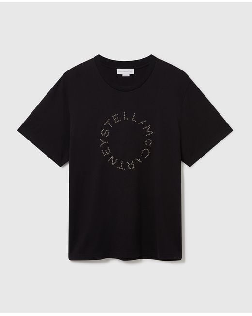 Stella McCartney Black Logo-embroidered Boyfriend T-shirt
