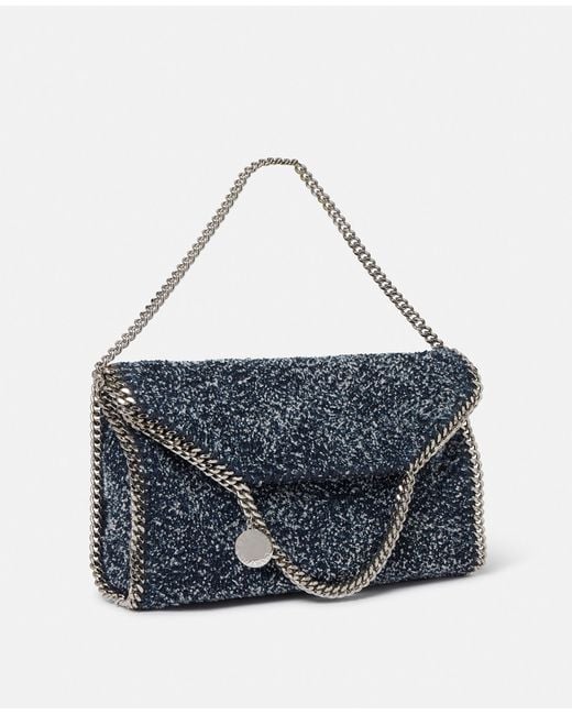 Stella McCartney Blue Falabella Fold-Over Bouclé Tote Bag