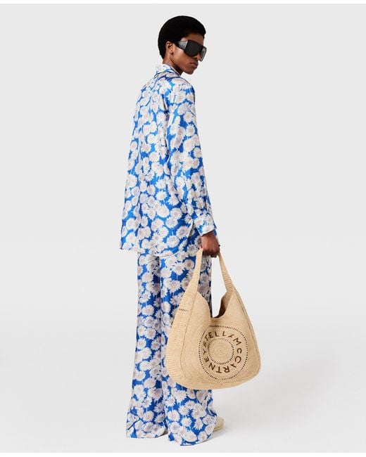Stella McCartney Blue Daisy Print Oversized Trousers