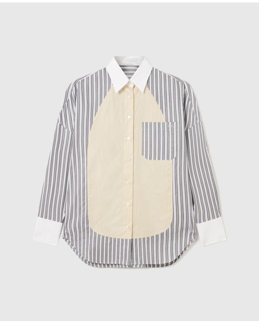 Stella McCartney White Oversized Mixed Stripe Shirt