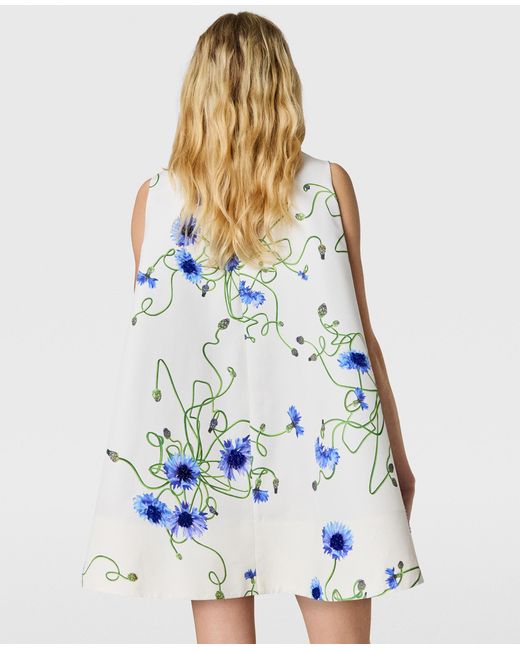 Stella McCartney Blue Cornflower Embroidered A-Line Dress