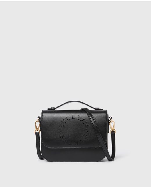 Stella McCartney Black Logo Messenger Crossbody Bag, One Size