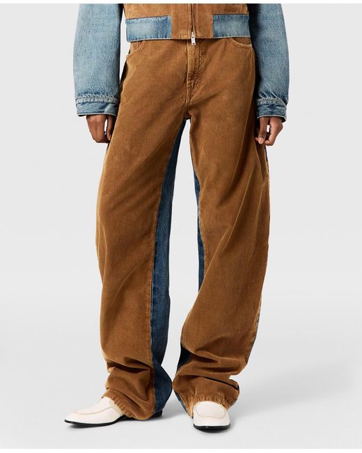 Stella McCartney Brown Corduroy Panel Curved Jeans