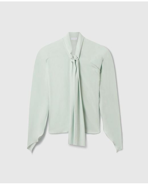 Stella McCartney Blue Tie-neck Silk Shirt
