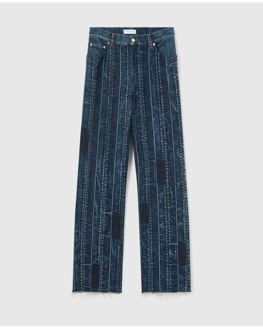 Stella McCartney Blue Waistband Panelled Straight Jeans