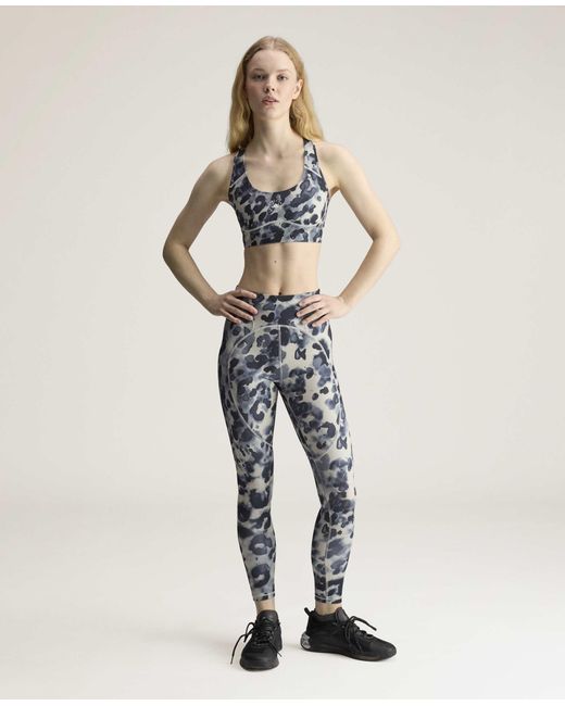 Stella McCartney Gray Truepurpose Leopard Print Power Impact Training Bra