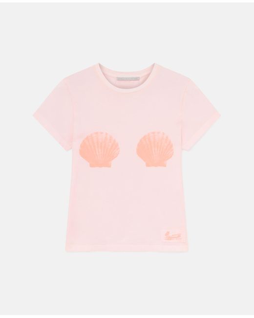 Stella McCartney Pink Seashell Crewneck T-Shirt, , Light