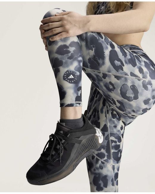 Stella McCartney Blue Truepurpose Leopard Print Training 7/8 Leggings