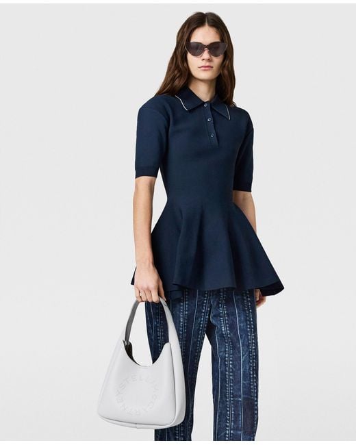 Stella McCartney Blue Waistband Panelled Straight Jeans