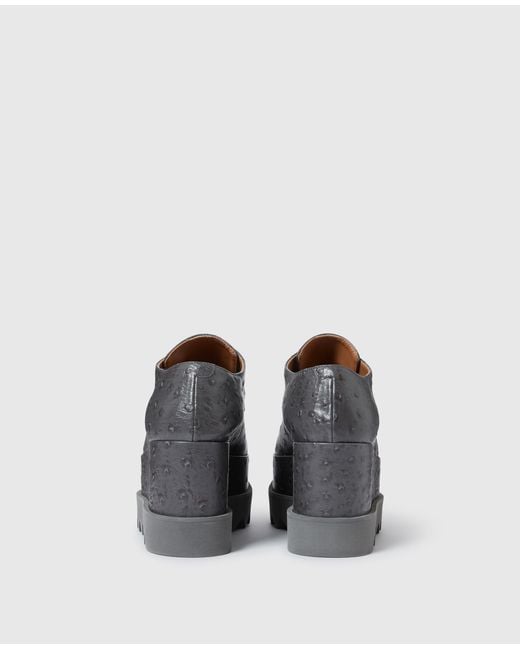 Stella McCartney Gray Elyse Ostrich Platform Shoes