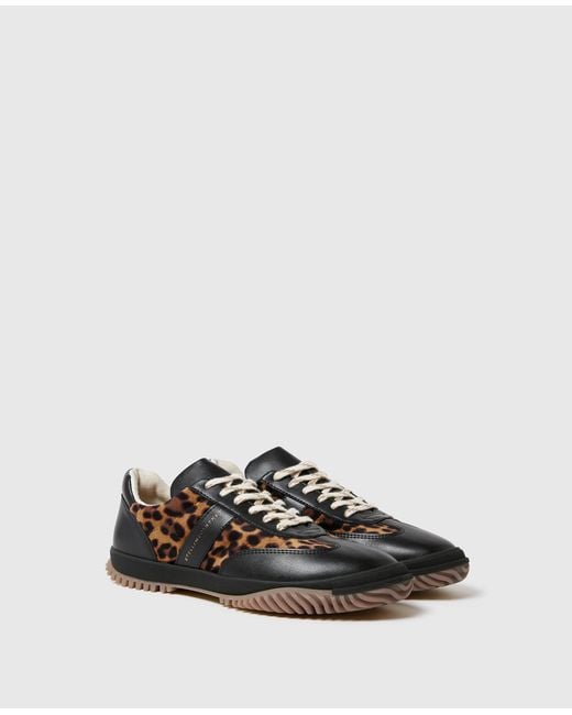 Stella McCartney White Leopard Velvet Sneakers
