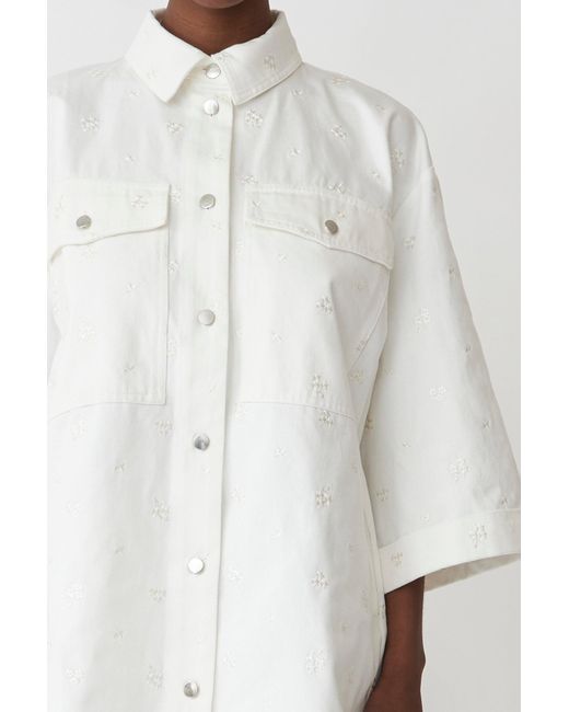 Stella Nova Denim Bella Dress in White 