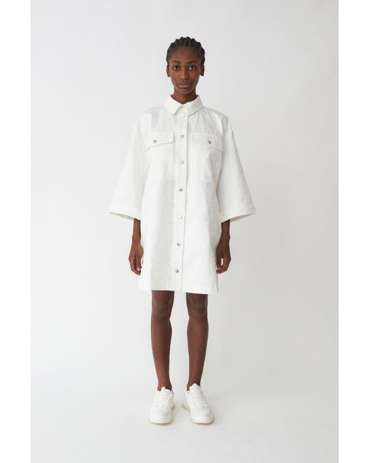 Stella Nova Denim Bella Dress in White 