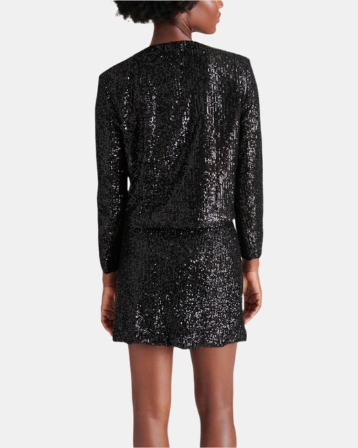 Steve Madden Black Cropped Sequin Jacket