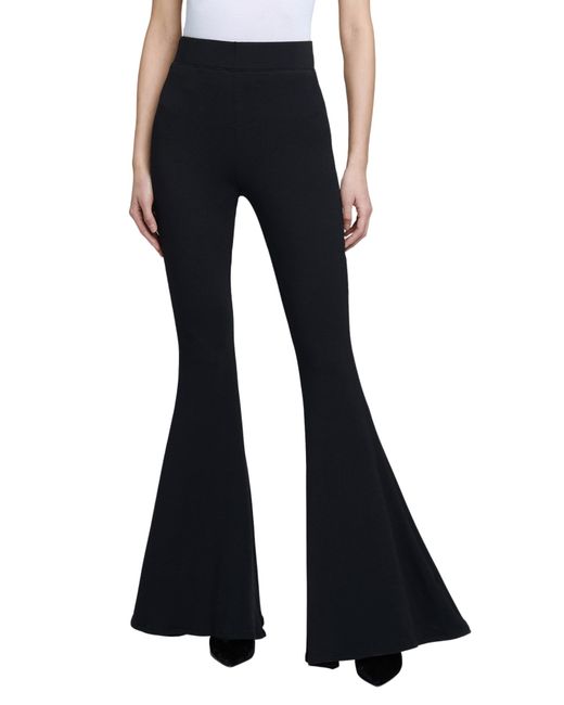 L'Agence Cotton Kiki High Rise Pull On Flare Pant in Black (Blue) | Lyst UK