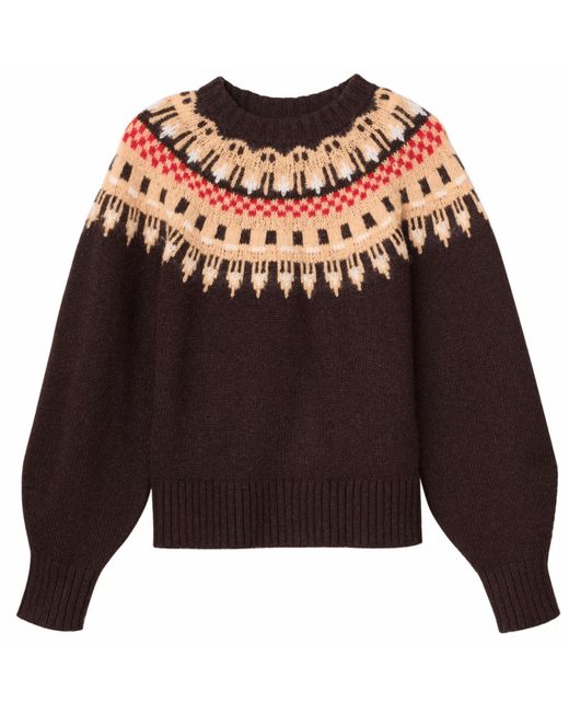 Fairisle Sweaters For Women Nordic Icelandic Retro Cute Print Knitted Sweater Autumn Winter Fairisle Jumpers Crew Neck Cosy Soft Warm Pullover Tops...