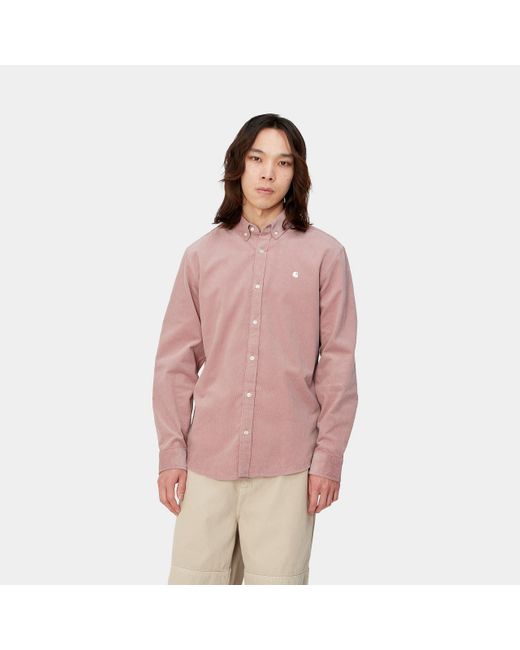 Carhartt Carhartt Wip L/ Madison Fine Cord Shirt in Pink für Herren