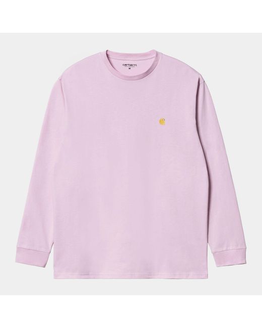 Carhartt Carhartt Wip L/S Chase T-Shirt in Pink für Herren