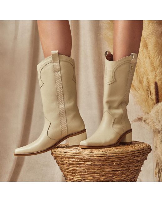 Stivali New York Arhuaco Cowboy Boots In Ivory Leather | Lyst