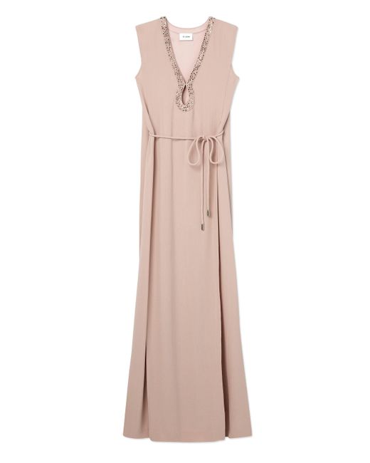 St. John Pink Hammered Satin Gown