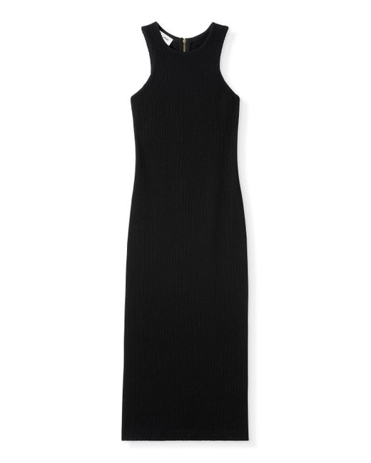 St. John Rib Knit Sleeveless Dress in Black | Lyst