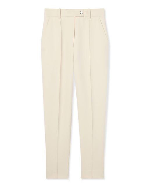 St. John White Stretch Crepe Suiting Pant