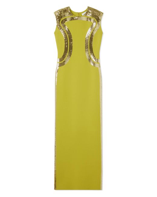St. John Yellow Sequin Detail Gown