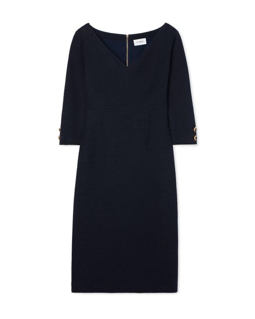 St. John Blue Mouline Tweed Dress
