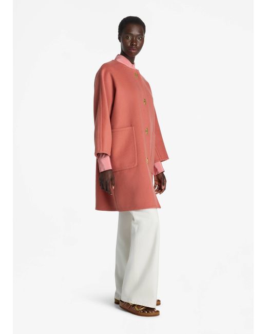 St. John Pink Doubleface Wool And Cashmere Blend Jacket
