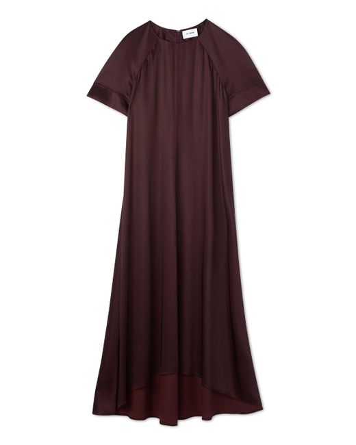 St. John Purple Satin Crepe High Low Dress