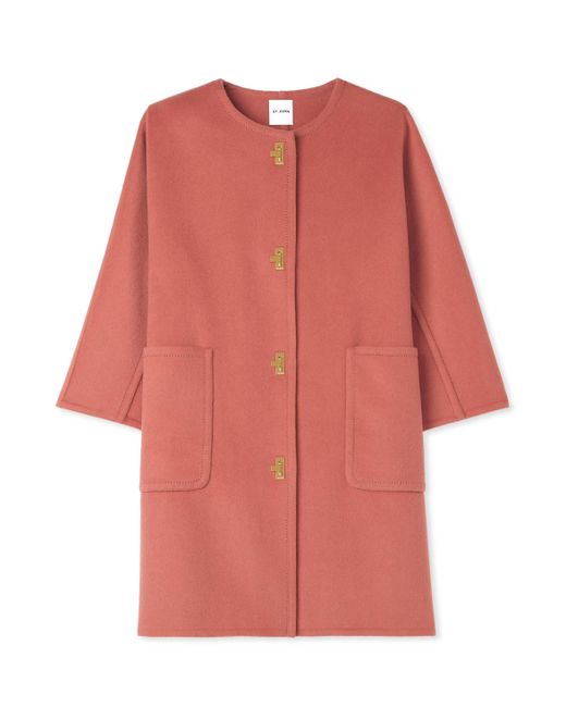 St. John Pink Doubleface Wool And Cashmere Blend Jacket