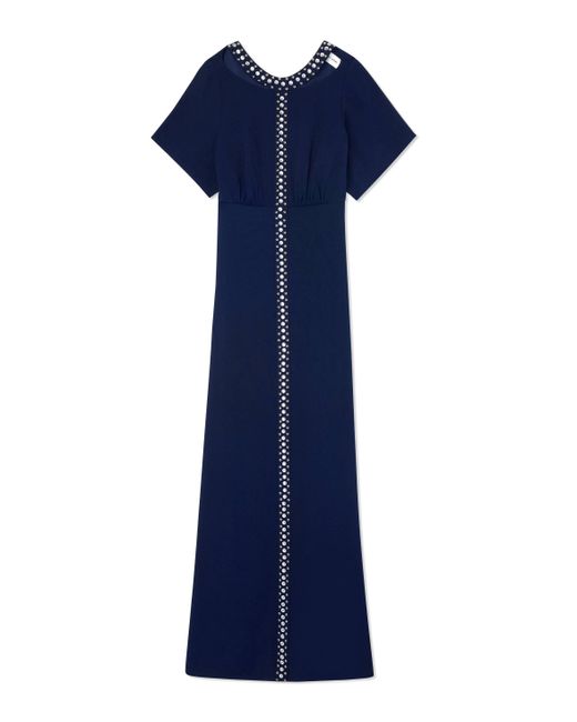 St. John Blue T-strap Gown