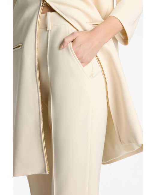 St. John White Stretch Crepe Suiting Pant
