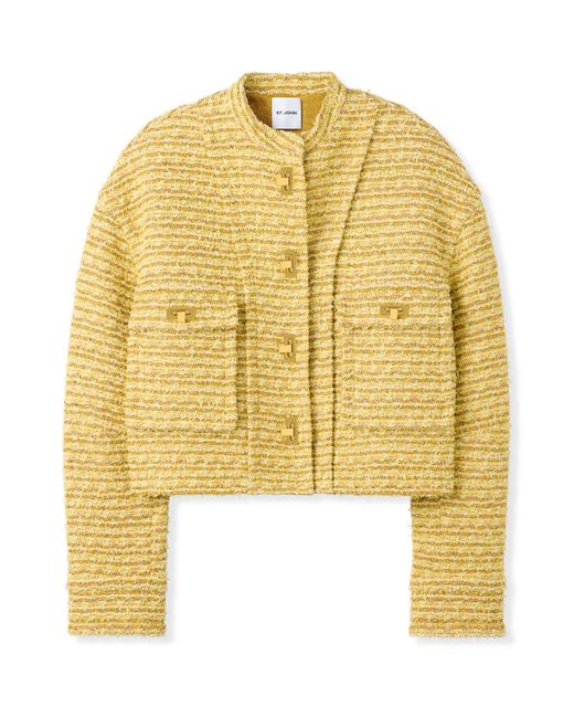 St. John Yellow Iconic Textured Tweed Jacket